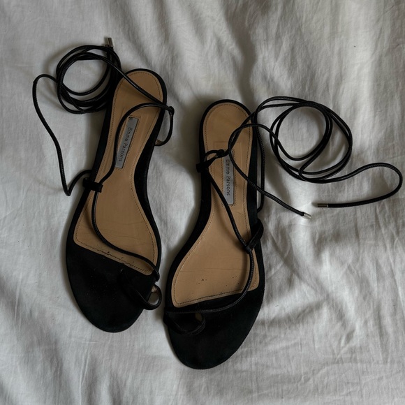 Emme Parsons Susan Black Nappa Strappy Tie Sandals Size 40 - Picture 1 of 3